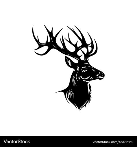 Buck deer logo awesome simple of Royalty Free Vector Image