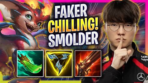 Faker Chilling With Smolder Mid T1 Faker Plays Smolder Mid Vs