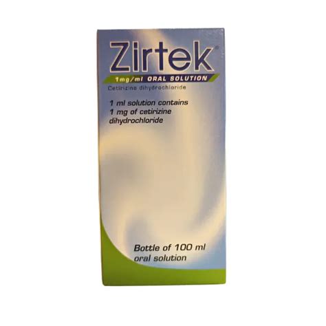 ZIRTEK 1MG ML ORAL SOLN 100ML PH ONLY | Soilse Pharmacy