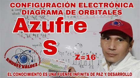 Z16 Azufre ConfiguraciÓn ElectrÓnica Y Diagrama De Orbitales Clase 16 Youtube