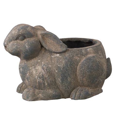 Rustic Garden Rabbit Planter Teton Timberline Trading