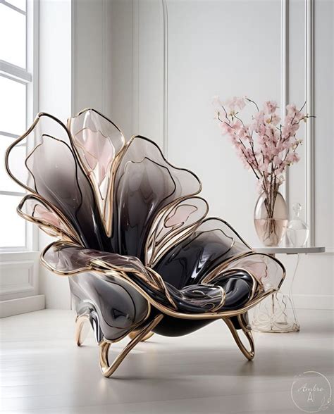 A Chair That Has Been Designed To Look Like An Abstract Flower With