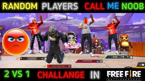 Random Players Call Me Noob 1v2 Challange Free Fire Vincenzo Bnl