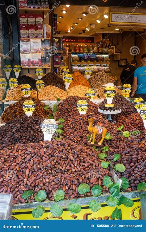 Food Market Stall Selling Dates And Dried Fruits Editorial Photography