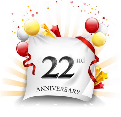 22 Years Anniversary Vector Illustration Banner Card Stock Vector