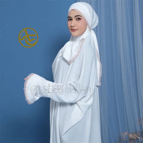 Jual Alhabsy Gallery Mukena Terusan Dubai Penutup Dagu Dewasa Crinkle