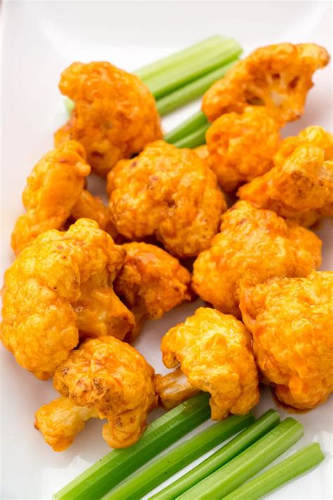 Air Fryer Cauliflower Wings - Spicy & Sweet - The Foodie Eats