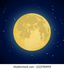 Full Yellow Moon Star Dark Night Stock Vector (Royalty Free) 2223783993 ...