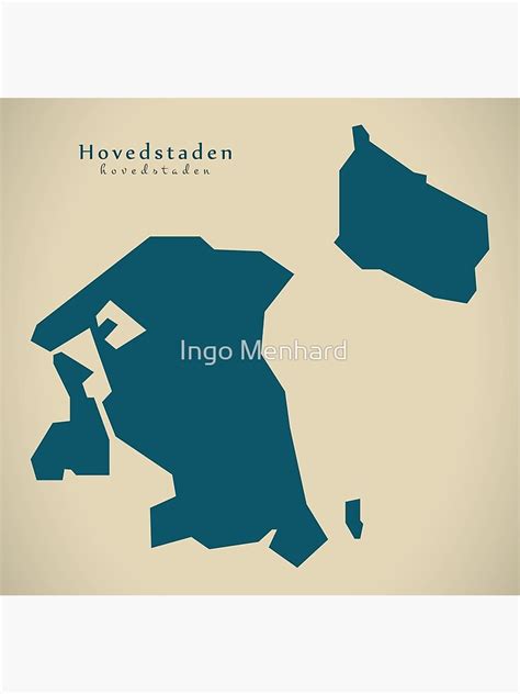 "Modern Map - Hovedstaden map DK" Poster by ingomenhard | Redbubble