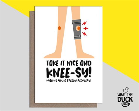 Cute Funny Homemade Knee Operation Card For Good Luck With Etsy