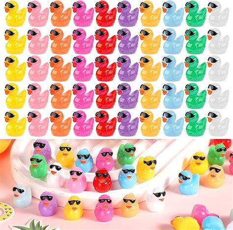 Pcs Mini Resin Ducks Tiny Colorful Ducks Mini Resin Ducks With