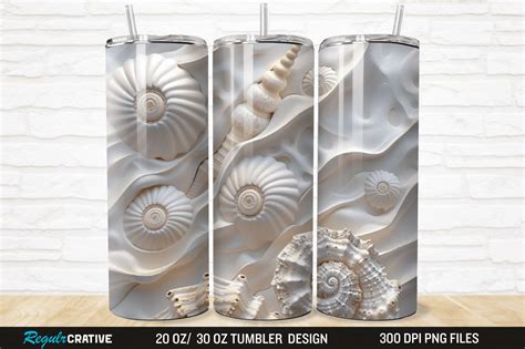 D Seashell Oz Tumbler Wrap Png Graphic By Regulrcrative