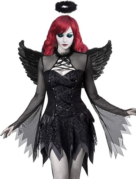 Nonecho Women Fallen Angel Dress Dark Evil Costume Xl Amazon Ca