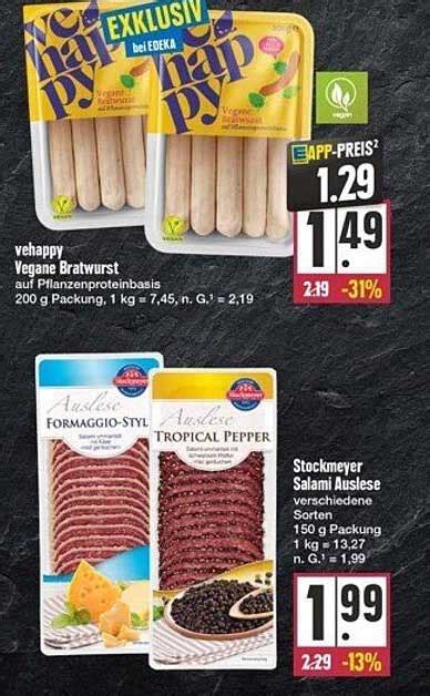 Vehappy Vegane Bratwurst Stockmeyer Salami Auslese Angebot Bei E