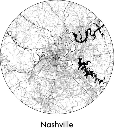 Premium Vector City Map North America United States Nashville Vector