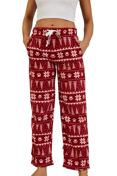 U2skiin Women Fleece Pajama Pants Comfy Plaid Pj Bottoms For Women