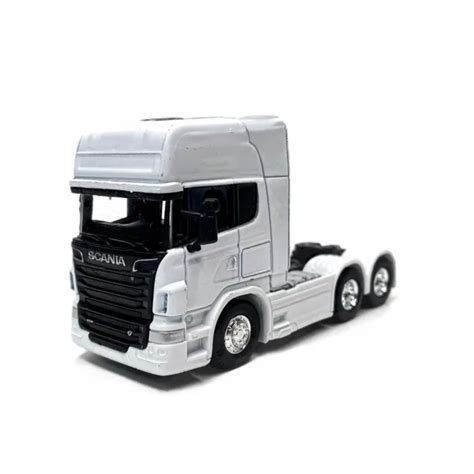 Miniatura Caminh O Cavalo Scania Trucado V R Welly Branco