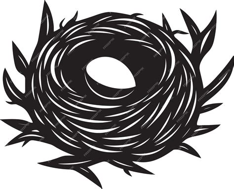 Premium Vector Nesting In Style Black Vector Bird Nest Emblem Sleek Avian Sanctuary Black Bird