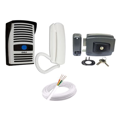 Kit Interfone Porteiro Eletrônico Fechadura 12V 50m Cabo Shopee