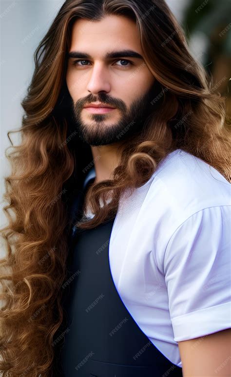 Premium Ai Image A Man With Long Hair And A Beard