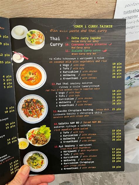 Menu at Thai Long-restauracja wietnamska i tajska restaurant, Warsaw