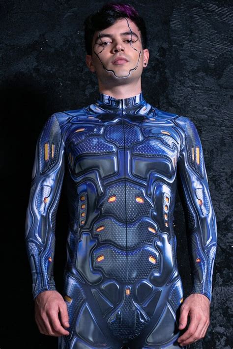 Mens Cyberpunk Costume Male Robot Costume Sci Fi Clothing Halloween