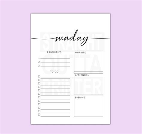 Minimalist Daily Planner Printable Templates Commerical Use Etsy