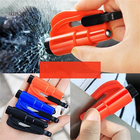 Safety Hammer Keychain Portable 3 In 1 Car Glass Window Breaker Safety