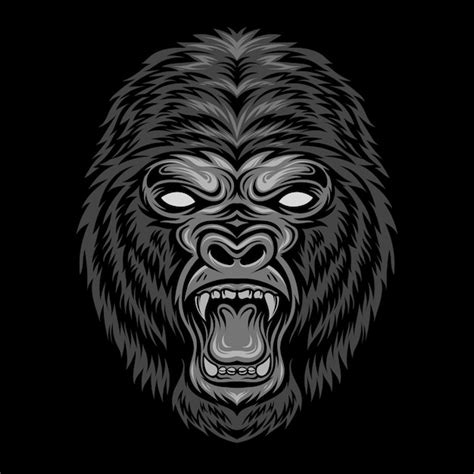 Premium Vector Angry Gorilla Head Illustration