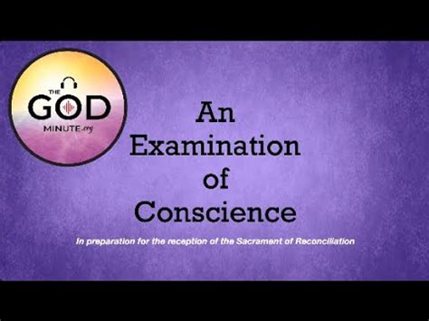 Examination Of Conscience Meditation Youtube