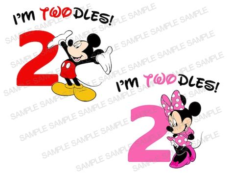 Cut File I M Twodles Second Birthday Number Two Doodles Mouse Oh