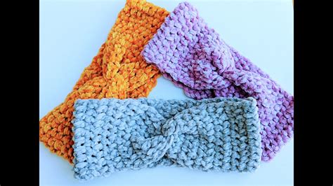 How To Crochet Twisted Ear Warmer Headband Quick And Easy Youtube