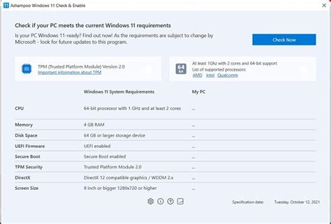 Windows 11 Check And Enable Will Check If Your Pc Meets Requirements