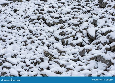 Scree Slope Covered with Snow Stock Image - Image of hill, pattern: 128811061