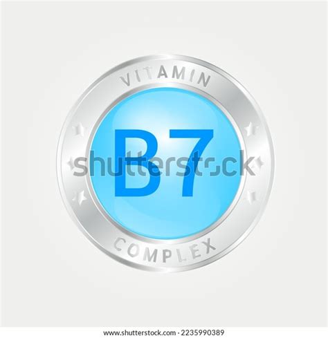 Vitamin B7 Icon Structure Circle Blue Stock Vector Royalty Free