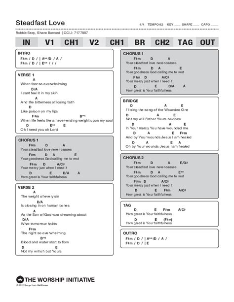 Steadfast Love Chords PDF (The Worship Initiative / Shane & Shane ...