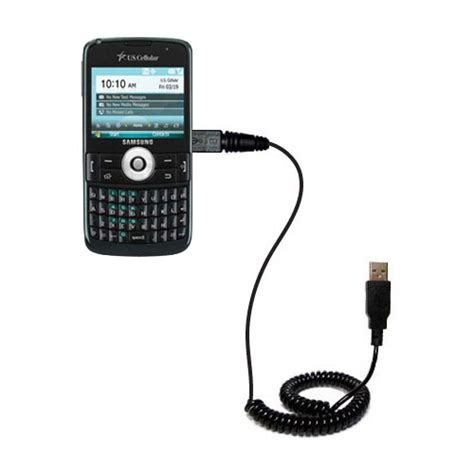 Coiled Power Hot Sync Usb Cable Suitable For The Samsung Exec With Both Data And Charge Features