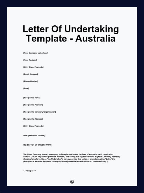 simple undertaking letter format 1