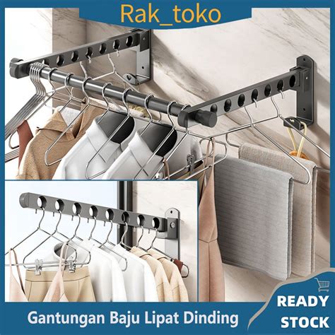 Jual Jemuran Baju Dinding Stainless Steel Gantungan Dinding Baju Lipat