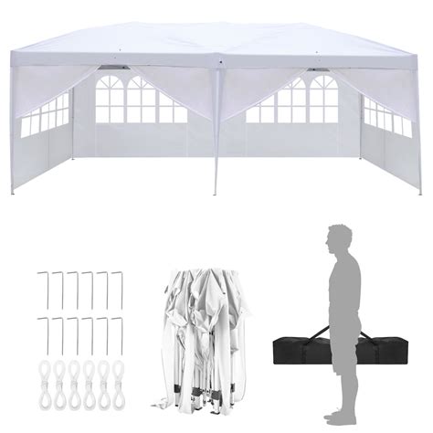 Zimtown 10 X 20 Easy Assembly Pop Up Party Tent Wedding Gazebo Canopy