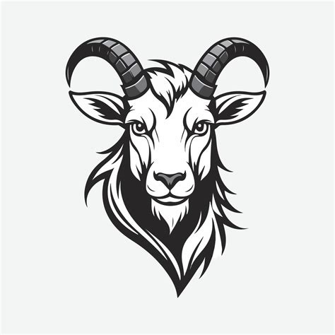 mascot logo mountain goat, Outline black color in white background 45789496 Vector Art at Vecteezy