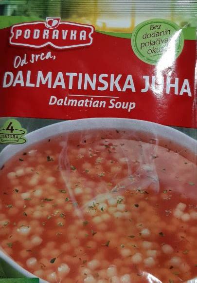 Dalmatinska juha Podravka kalórie kJ a nutričné hodnoty