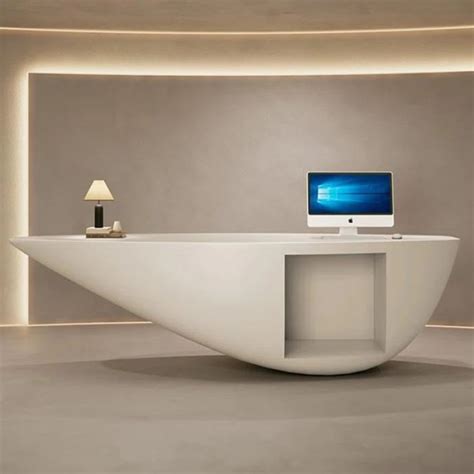 2 Person Peninsula Glass Reception Desk Office Unique design - Custom ...