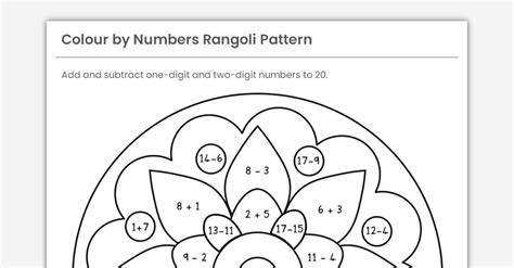 Diwali Colour By Numbers Rangoli Pattern Classroom Secrets