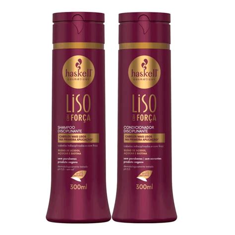 Kit Shampoo e Condicionador Disciplinante Liso Força Haskell 300ml