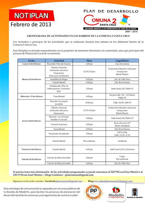 Plan De Desarrollo Local Comuna 2 Santa Cruz Medellín Colombia