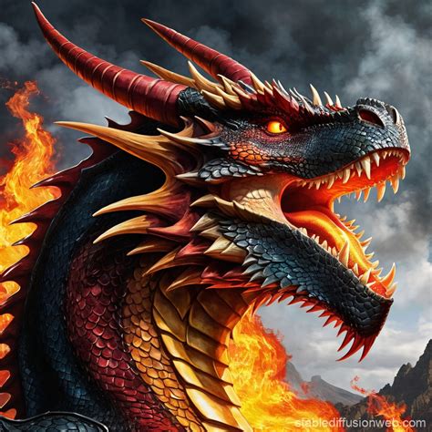 Fiery Dragon Profile Picture | Stable Diffusion Online