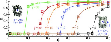 Equilibrium Orientational Order Parameter S As A Function Of φ The