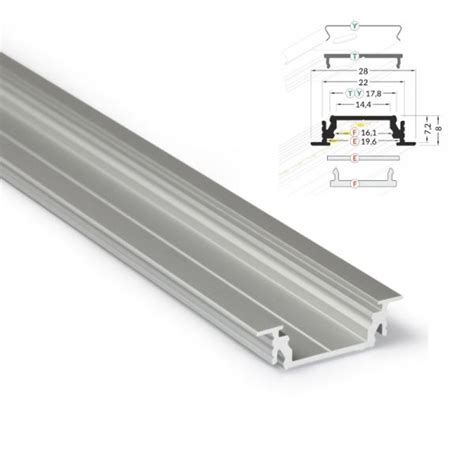 ALU Profil Leiste Schiene GROOVE 14 für Led Streifen Abdeckung