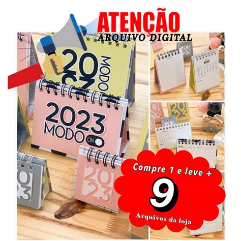 Arquivo Digital Combo Calendários De Mesa Editáveis Elo7